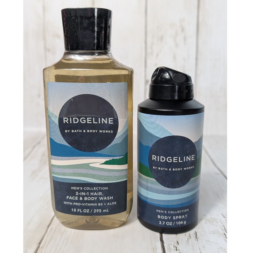Bath & Body Works Ridgeline Body Wash & Spray 2pc Blue Mountain Air Sandalwood